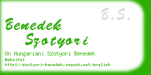 benedek szotyori business card